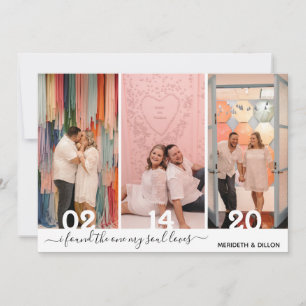 Simple 4 Photo Elegant Script Save The Date