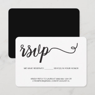 Simple 50th Birthday RSVP reserved seats Card
