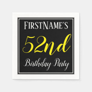 Simple, 52nd Birthday Party w/ Custom Name Napkin