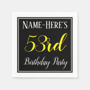 Simple, 53rd Birthday Party w/ Custom Name Napkin