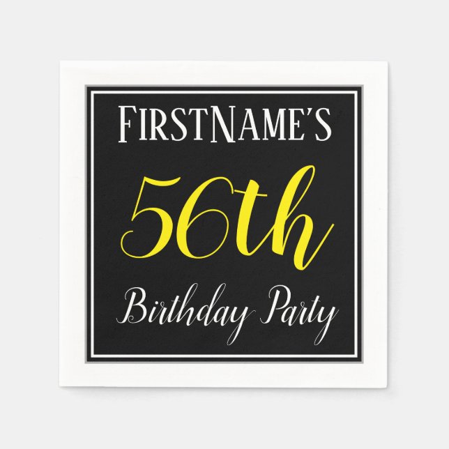 Simple, 56th Birthday Party w/ Custom Name Napkin (Front)