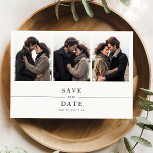 Simple 5 Photo Wedding Save the Date Invite