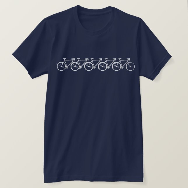 Simple 5 White Bikes cool T-Shirt (Design Front)