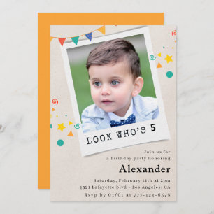 Simple 5th birthday invitations Boy Photo