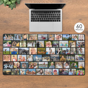 Simple 60 Photo Collage Custom Colour Desk Mat