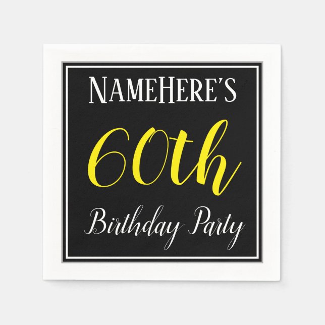 Simple, 60th Birthday Party w/ Custom Name Napkin (Front)