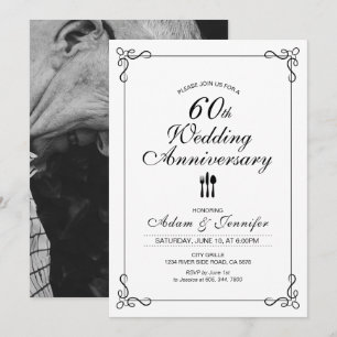 Simple 60th Wedding Anniversary Invitation Card