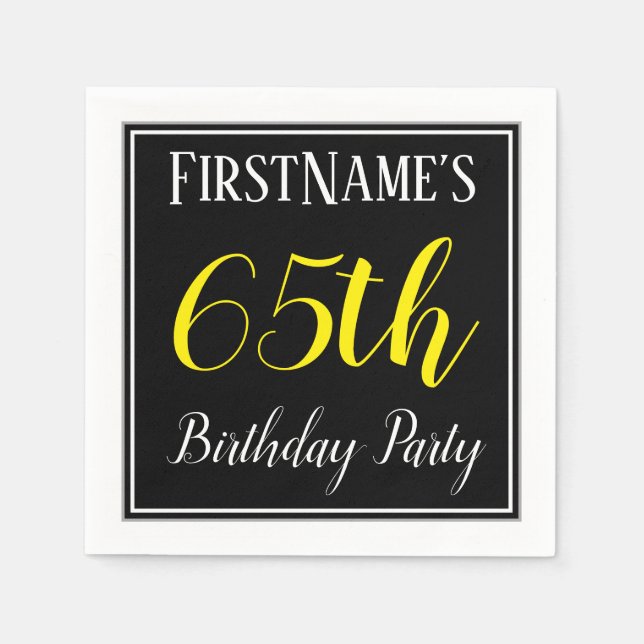 Simple, 65th Birthday Party w/ Custom Name Napkin (Front)