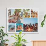 Simple 6 Photo Collage Faux Canvas Print<br><div class="desc">Create your own personalised photo collage faux canvas print. Add 6 of your favourite pictures and custom colour background in this modern template design.</div>
