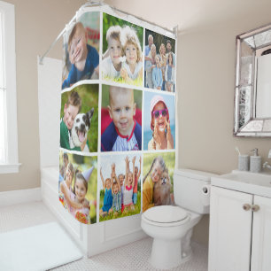 Simple 6 Square Photo Collage Shower Curtain