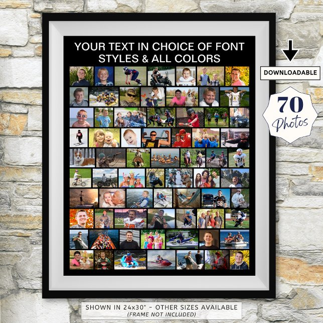 Simple 70 Photo Collage Custom Personalised Poster (Creator Uploaded)