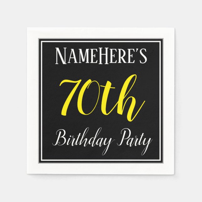 Simple, 70th Birthday Party w/ Custom Name Napkin (Front)
