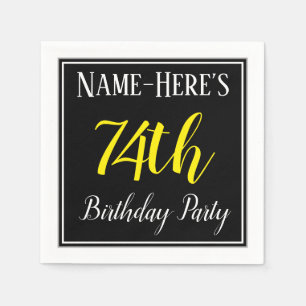 Simple, 74th Birthday Party w/ Custom Name Napkin