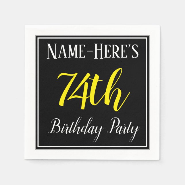 Simple, 74th Birthday Party w/ Custom Name Napkin (Front)