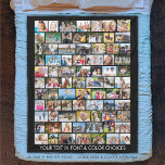 Simple 77 Photo Collage Multiple Shapes Your Color Fleece Blanket<br><div class="desc">Making your own photo memory blanket is a great way to treasure and showcase special memories. Create your own utilizing this easy-to-upload photo collage template with 77 multiple shaped rectangle and square pictures, ideal for large groups of people and wide angle photographs, and personalized with your custom text in your...</div>