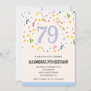 Simple 79th birthday invitations Confetti Modern  