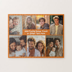 Simple 7 Photo Collage with Chunky Text Jigsaw Puzzle