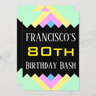 Simple "80th Birthday Bash" Birthday Invitation