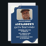 Simple 80th birthday invitations Men Photo Navy<br><div class="desc">Simple 80th birthday invitations Men Photo navy Blue modern</div>