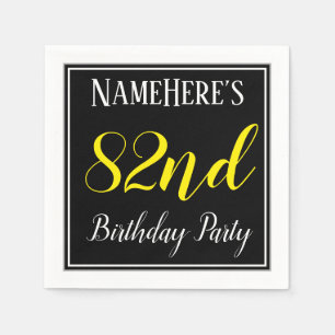 Simple, 82nd Birthday Party w/ Custom Name Napkin