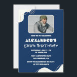 Simple 83rd birthday invitations Men Photo Navy<br><div class="desc">Simple 83rd birthday invitations Men Photo navy Blue modern</div>