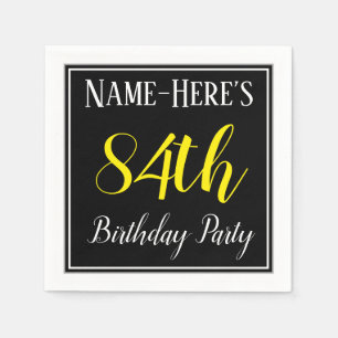 Simple, 84th Birthday Party w/ Custom Name Napkin