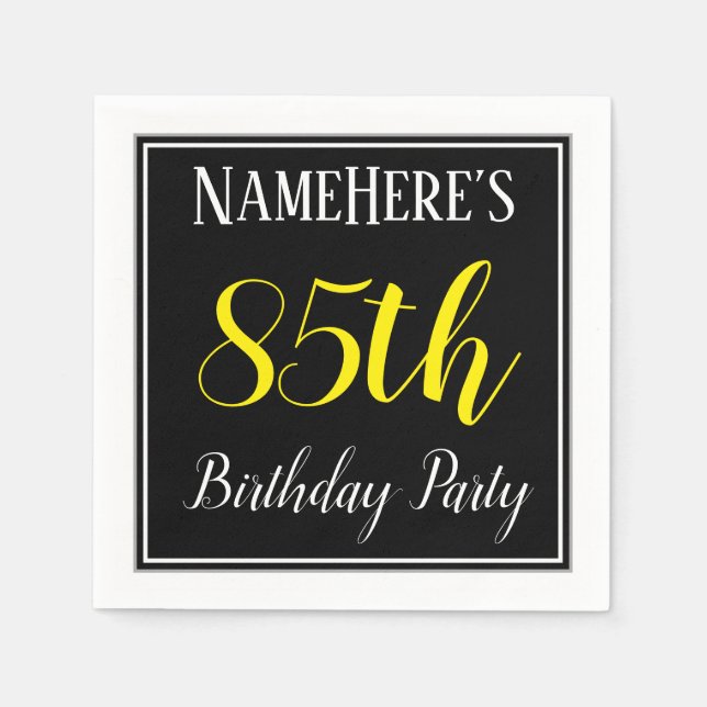 Simple, 85th Birthday Party w/ Custom Name Napkin (Front)