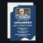Simple 86th birthday invitations Men Photo Navy<br><div class="desc">Simple 86th birthday invitations Men Photo navy Blue modern</div>