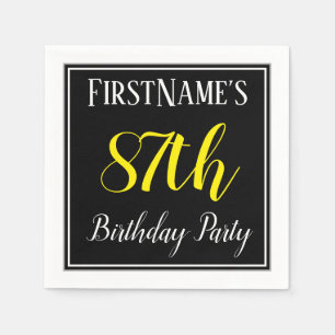Simple, 87th Birthday Party w/ Custom Name Napkin