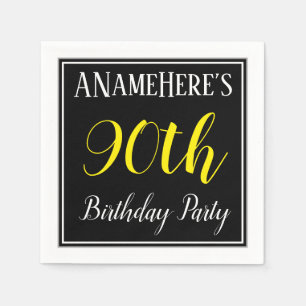 Simple, 90th Birthday Party w/ Custom Name Napkin
