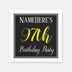 Simple, 97th Birthday Party w/ Custom Name Napkin