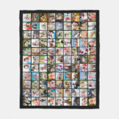 Simple 99 Photo Collage Squares Black Fleece Blanket (Front)