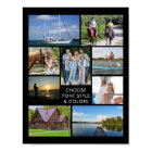 Simple 9 Photo Collage Custom Colour Personalised