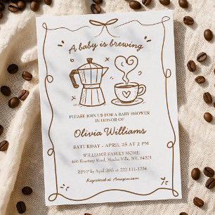 Simple A Baby Is Brewing Coffee Baby Shower Invitation