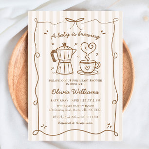 Simple A Baby Is Brewing Coffee Baby Shower Invitation