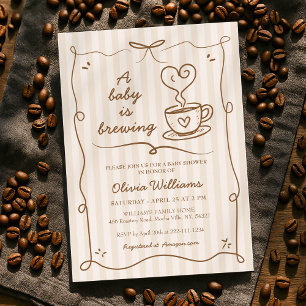 Simple A Baby Is Brewing Coffee Baby Shower Invitation