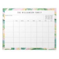 Simple Abstract Art Green Family Planner Calendar