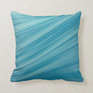 Simple Abstract Blue Wave Lines   Throw Pillow