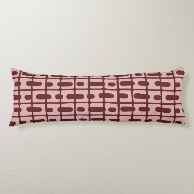 Simple Abstract Burgundy Pink Pattern Body Cushion (Front)