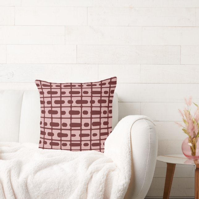 Simple Abstract Burgundy Pink Pattern Cushion (Couch)