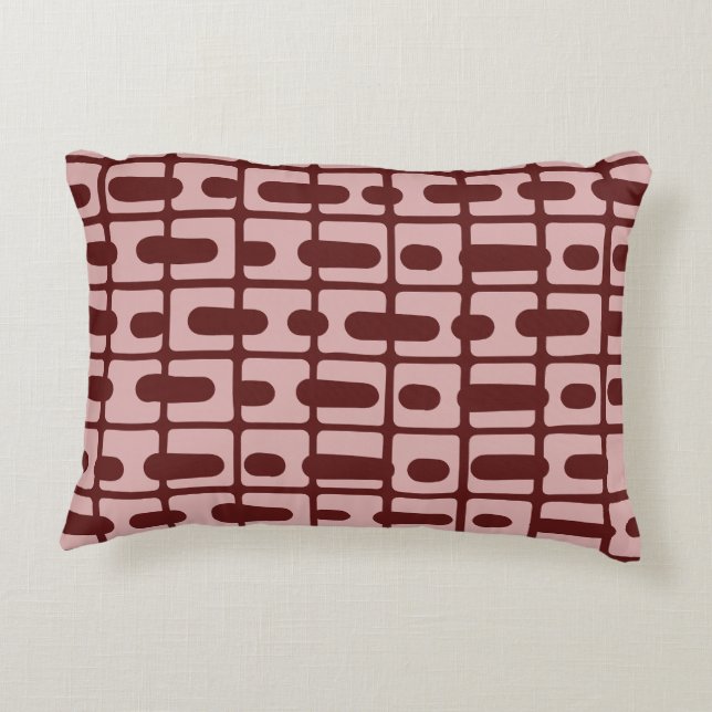 Simple Abstract Burgundy Pink Pattern Decorative Cushion (Back)