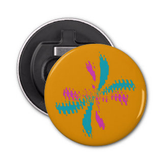 Simple Abstract Butterfly Flight Messy Pattern Bottle Opener