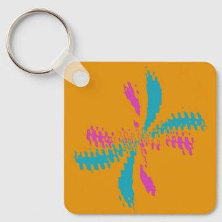 Simple Abstract Butterfly Flight Messy Pattern Key Ring