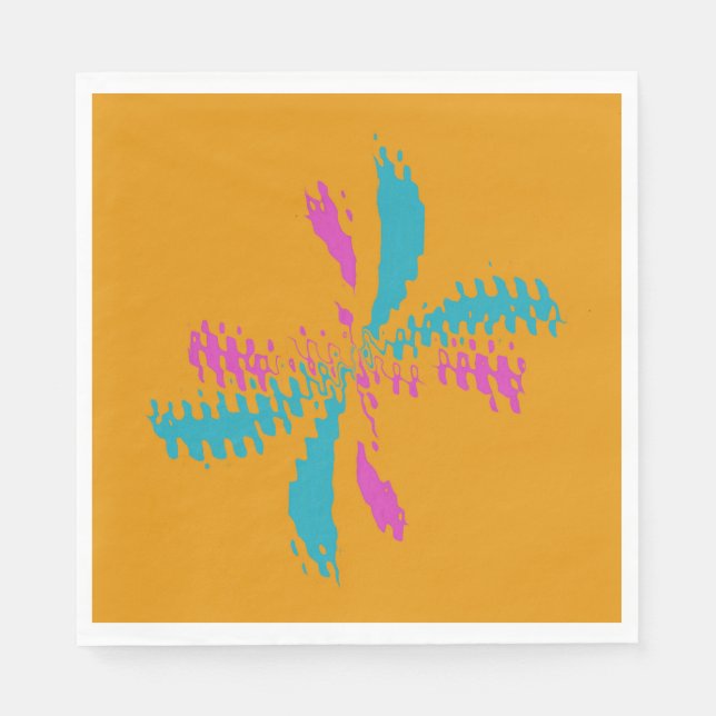 Simple Abstract Butterfly Flight Messy Pattern Napkin (Front)