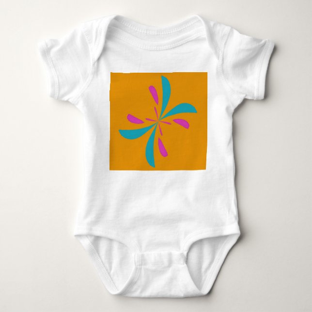 Simple Abstract Butterfly Flight Pattern Baby Bodysuit (Front)