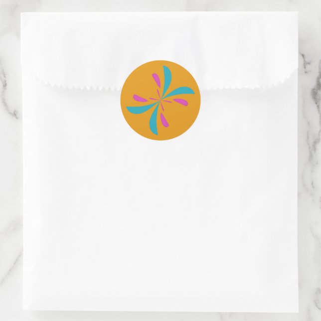 Simple Abstract Butterfly Flight Pattern Classic Round Sticker (Bag)