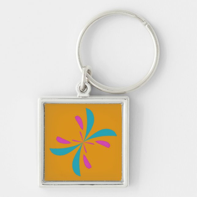 Simple Abstract Butterfly Flight Pattern Key Ring (Front)