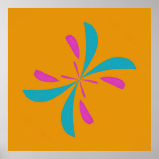 Simple Abstract Butterfly Flight Pattern Poster