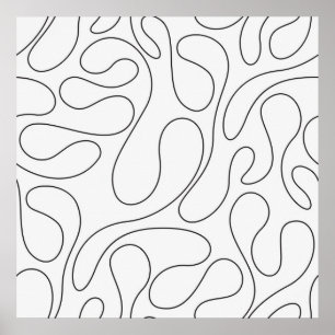 Simple Abstract Line Art   Poster