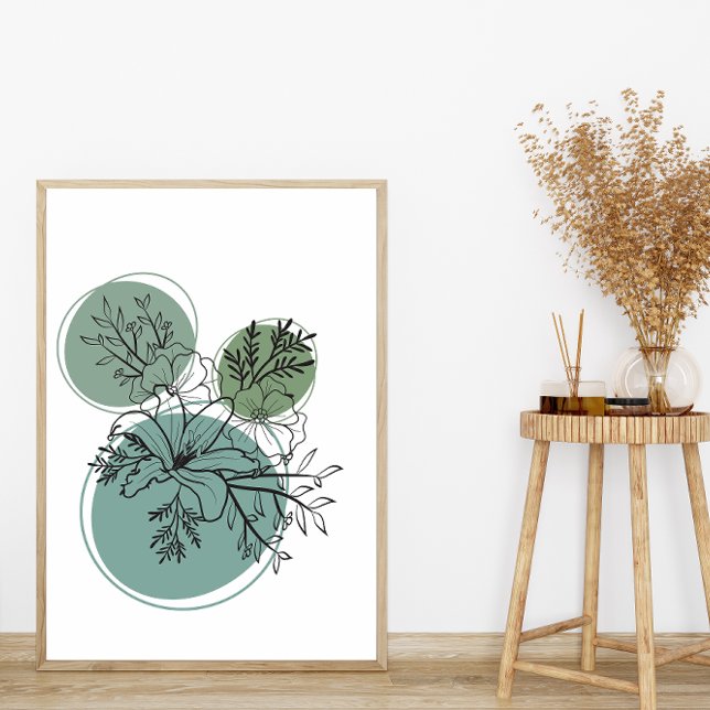 Simple Abstract Minimal Boho Style Floral Flowers Poster (Creator Uploaded)